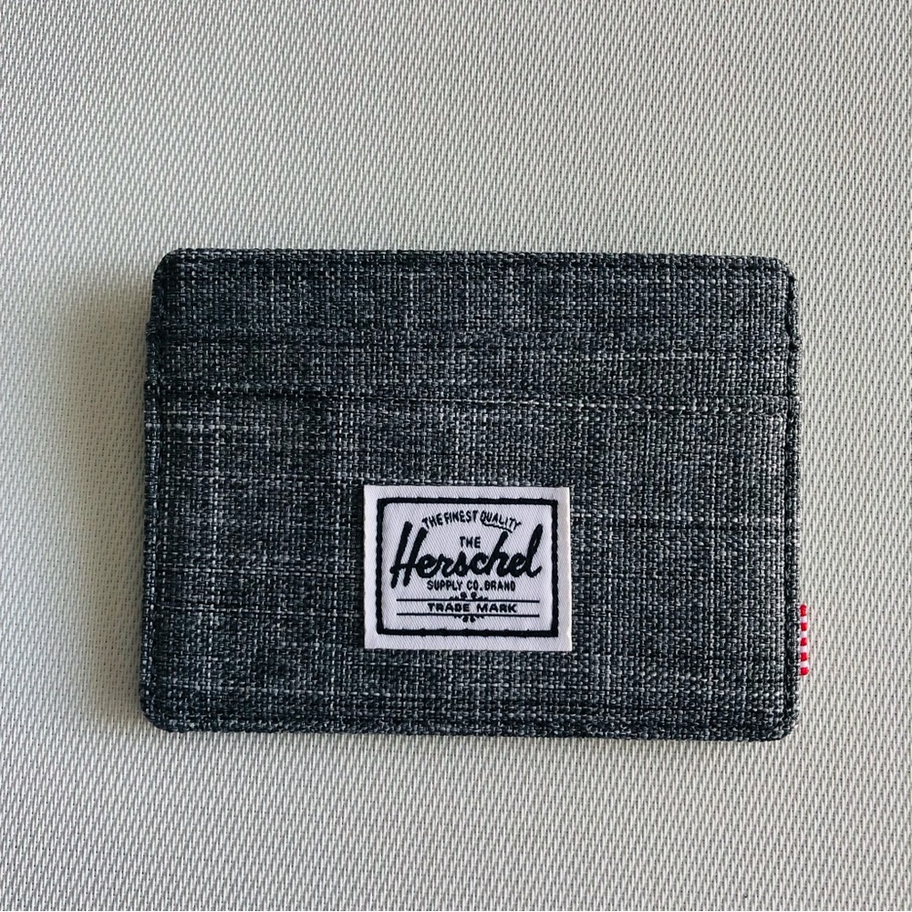 NWT - Herschel Supply Company Charlie Cardholder Wallet in Raven Crosshatch - Picture 5 of 13